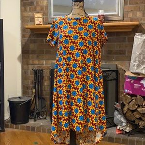 LulaRoe Multi colored tribal print dress